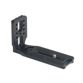 Camera L Bracket Quick Release Plate, Aluminum Alloy Vertical Shooting QR Plate Black Camera Right Angle Bracket, Compatible with Tripod, Stabilizer, with 1/4" Screw Hole and 1/4" Screw