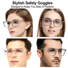 cutegogo Safety Glasses for Women Anti Fog, Stylish Safety Goggles Nurse Protective Eyewear Anti-Dust Blue Light Filter (Square-Pure Purple)