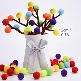 Crafting Pom Poms - Multi Coloured Fluffy Balls, Approx. 180 Pieces, Soft Small and Fuzzy for Hobby Craft Projects…