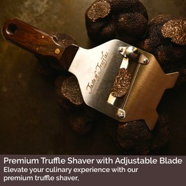 Professional Truffle Shaver, Slicer, Cutter in Stainless Steel & Rosewood Adjustable - Mandoline Slicer - Made in Italy