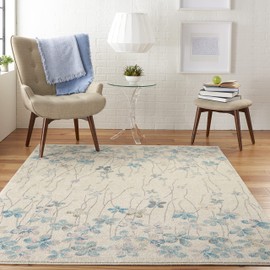 Nourison Home Nourison TRA04 Tranquil Bohemian Floral Ivory Area Rug 6' X 9'