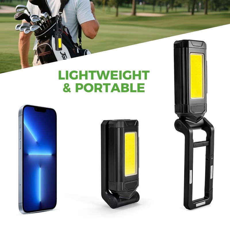 10L0L Golf Cart LED Dome Light, 360° Rotatable Magnetic Rechargeable