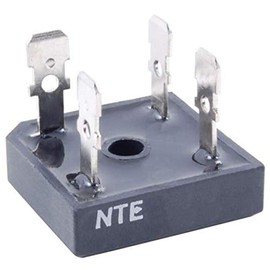 NTE Electronics NTE53018 Silicon Bridge Rectifier, Full Wave, Single Phase, Low Profile Epoxy Case, 50 Amps Maximum Output Current, 600V Maximum Recurrent Peak Reverse Voltage