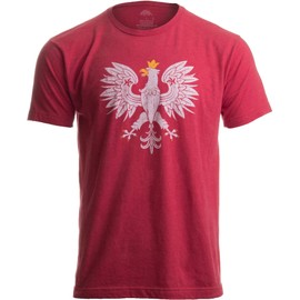 Ann Arbor T-shirt Co. Unisex Adult Poland Pride | Vintage Style, Retro-Feel Polish Eagle Polska, XL Heather Red