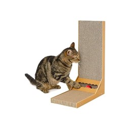 Premium Corrugated Cardboard Cat Scratcher & Perch – Dual-Level Scratch Station for Indoor Cats, Eco-Friendly, Durable & Space-Saving Play Furniture