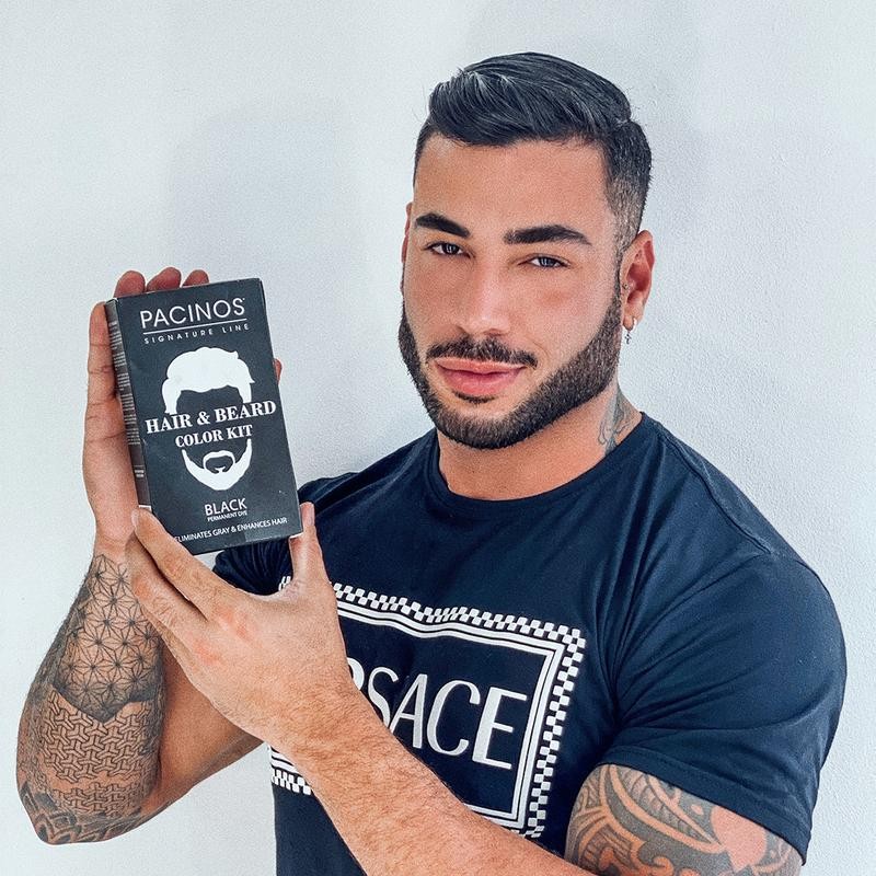 Pacinos Hair & Beard Color Kit – Semi-Permanent Black Color