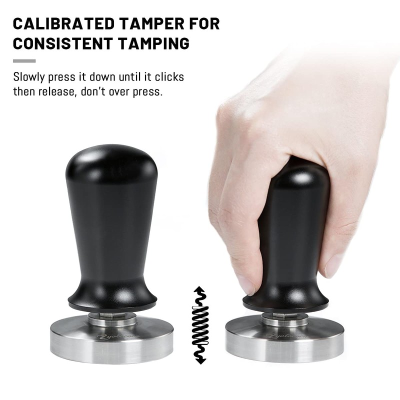 Yolococa 58mm Calibrated Pressure Tamper for Coffee and Espresso Black