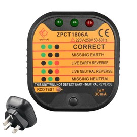 Socket Tester, Plug Socket Tester Socket Tester Uk220-250v Circuit Polarity Voltage Detector Electric Socket Mains Outlet Tester Uk With Lcd Display Suitable For Power Socket Wiring Detection
