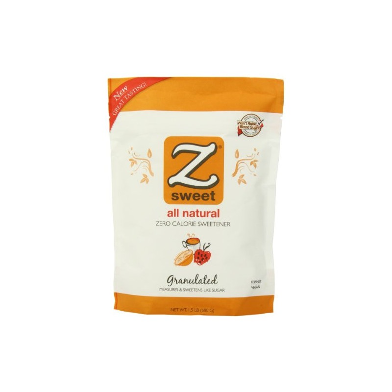 Zsweet All Natural Zero Calorie Sweetener, 1.5-Pound Pouches (Pack of