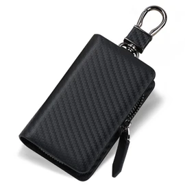 [VISOUL] Smart Key Case, Genuine Leather, Italian Leather, Cover Type, Key Holder, Cowhide Leather, Men's Key Case, Men's Smart Key, Car Key Case, Genuine Leather, Key Cover, Black (C Leather Left and