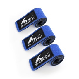 BLUEWING 3pcs Fishing Rod Wraps Stretchy Fishing Pole Straps Jig Wraps Elastic Rod Belts Ties for Spinning and Casting Rods, Blue