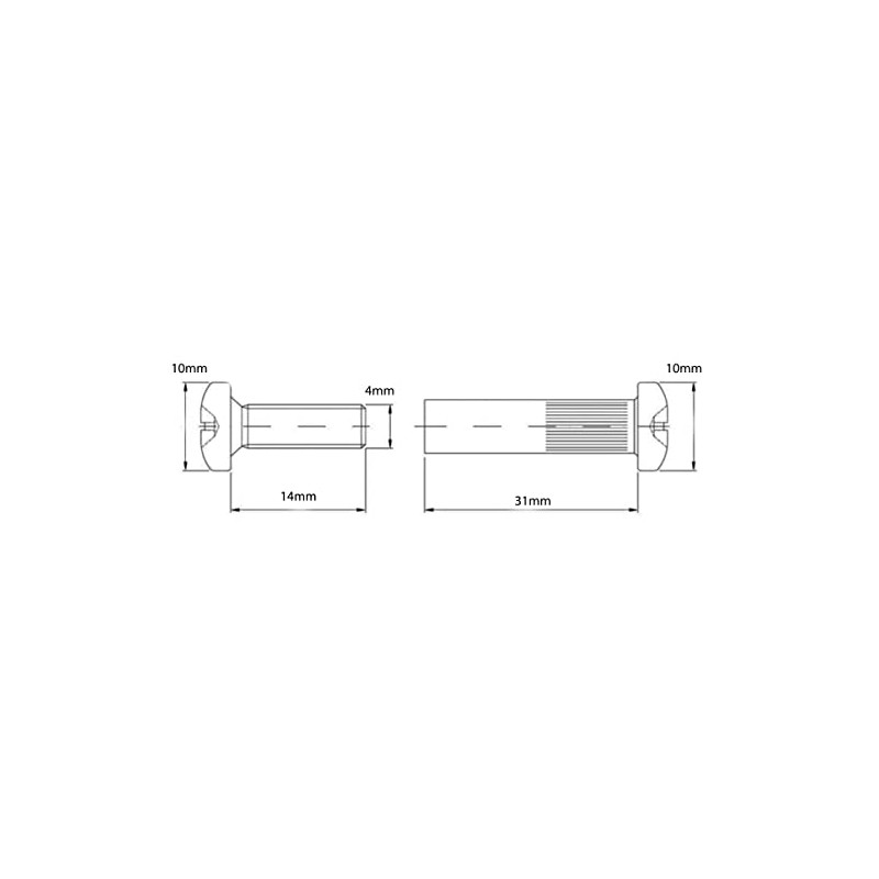 Nickel M4 (31mm - 40mm) Cupboard Joining Bolts Furniture Connecting