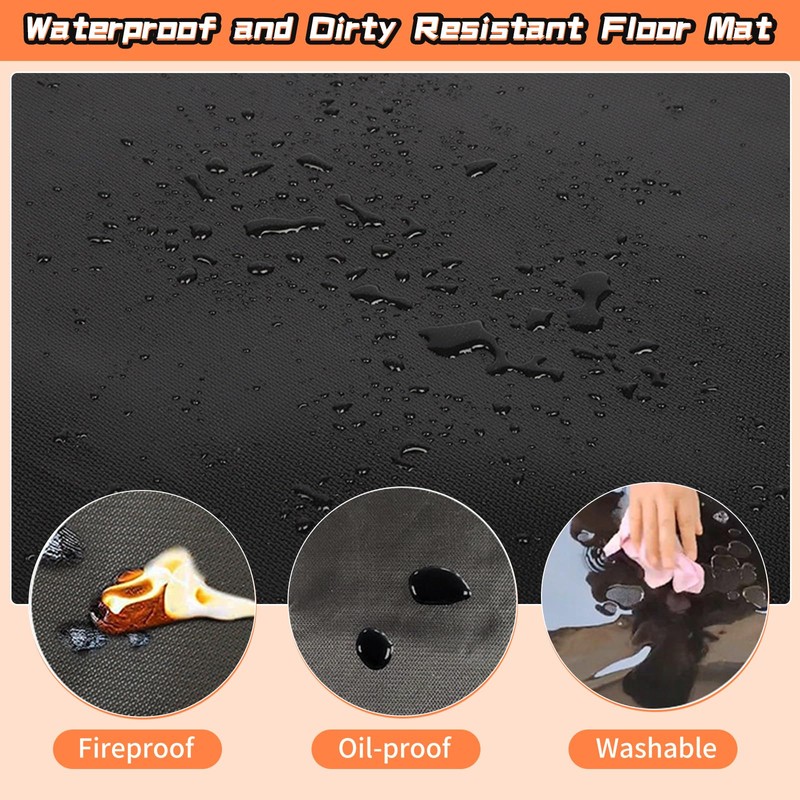 Protalwell Fireproof Hearth Rugs, Fireplace Mat, Fire Resistant Rugs Put