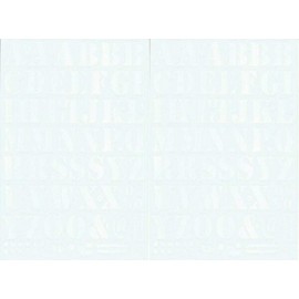 XIAXIN Waterproof PVC Alphabet Number Sticker Set Weatherproof Waterproof Roman Numerals Character Nameplate Suitcase Nameplate Locker Indoor Outdoor Use TS-518 (White, 2 Pieces)