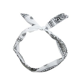 White Paisley Print Wire Headband