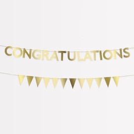 Meri Meri Congratulations Mini Garland Matchbox Banner Set (Pack of 2), 5' Strand Including Excess Cord, 2 Unique Strands, Reusable Congratulations Party Banner