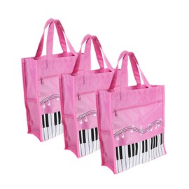 GRIRIW 3 Pcs Piano Music Bag Piano Key Handbag Reusable Shopping Tote Bag Book Shoulder Tote For Music Teacher Student Girls Present
