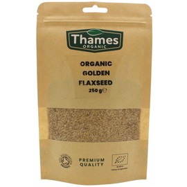 Organic Golden Flaxseed, Linseed -250g- High Fiber, High in Protein, Omega-3s, non-GMO, 100% Natural, Vegan, No Additives or Preservatives, Raw, Superfood – Thames Organic