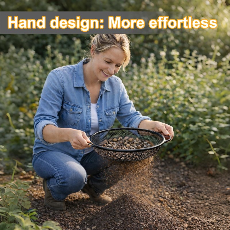 2PCS Soil Sifter for Gardening, Rock Sifter for 5 Gallon