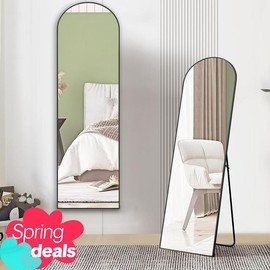 [Spring Deal]  Full Length Mirror Floor Standing  Living Room Modern Hanging Saving Space with Aluminum Alloy Frame Decor Durable mirror - Color: LED-Rect, size: 21*64 inch