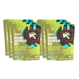 Jasberry Organic Rice - Superfood with High Antioxidants, Ready to Eat or Heat, 100% Jasberry Rice, Non-GMO, Gluten-Free, USDA Certified Organic, Vegan, (7oz, 6-Pack) (Coconut)