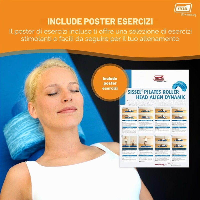 Sissel 310101 Pilates Roller, Unisex – Adulto, Blu Marmorizzato, 25.5