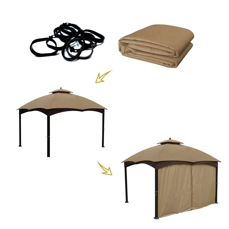Gazebo Universal Replacement Privacy Curtain – Hugline 10' x 10'