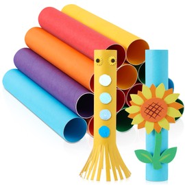 Henoyso 36 Pcs 1.77" x 10" Cardboard Tubes for Crafts Easter Cardboard Paper Thick Craft Rolls Tubes Paper Tubes Empty Toilet Paper Roll for Craft DIY Art Classroom Teacher Supplies(Bright Color)