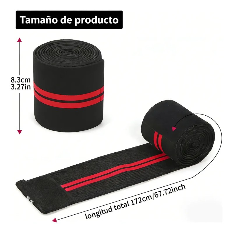 1 Par Vendas Para Rodilla Knee Wraps Elastica Rodilleras Gym