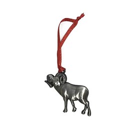 Bighorn Sheep Christmas Ornament Pewter Charm Decorative Travel Souvenir Ram Animal Nature Theme Miniature Ornament