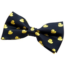 Retreez Men Classic Rubber Duck Woven Pre-tied Bow Tie (5") - Black