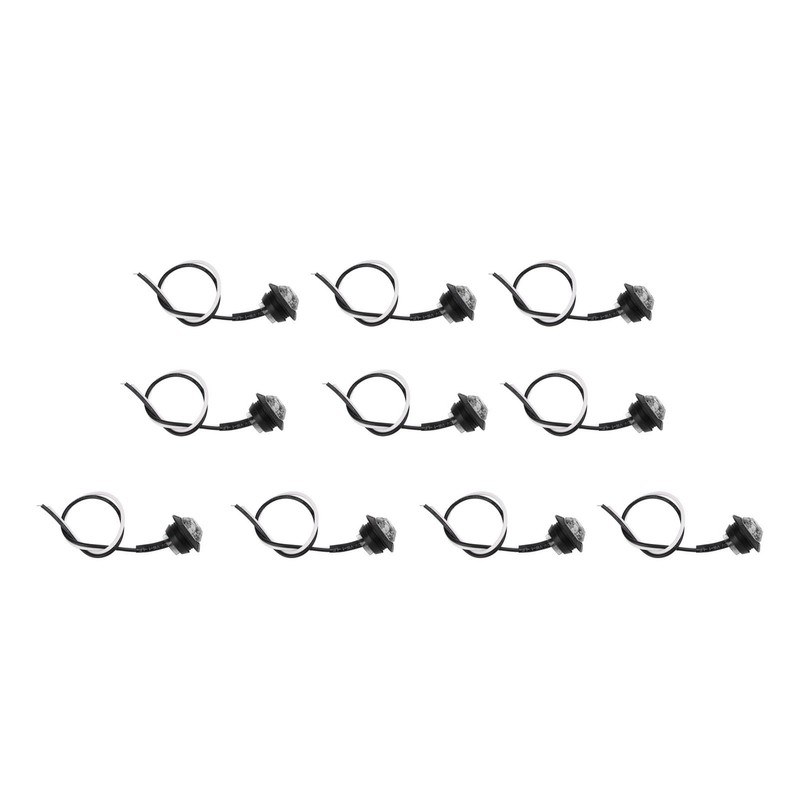 10pcs Side Marker Light 3LED IP68 Waterproof Round Clearance Indicator