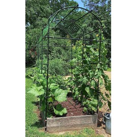 UrGROWA Extra Tall Garden Arch Trellis for Climbing Plants Outdoor, 87" H Metal Arbor Plant Support Trellis Archway for Climbing Vine Vegetable/Fruit/Flower Yard Lawn Garden