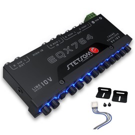 Stetsom EQX764-7 Band Equalizer, Pre-Amp Car Audio Graphic Equalizer with 4 Inputs (RCA & High) 6 Outputs, 10v Line Driver to Avoid Noise and Dedicated Sub Controls (Level & Frequency)