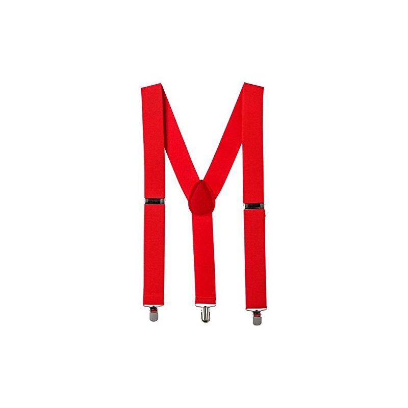 Red Adjustable Metal Clip Accessory Suspenders - 1 Pack -