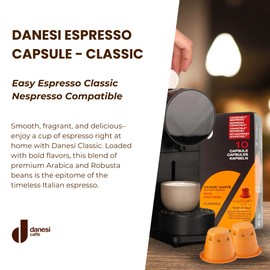 Danesi Caffe Italian Coffee Capsules - Medium Roast Espresso Coffee Pods for Home & Office Use - Premium Italian Classic Blend, 100-Count Pack