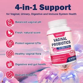 ZEBORA Vaginal Probiotics for Women Health pH Balance 100 B CFUs with Prebiotics & Lactobacillus,for Female Yeast Urinary Tract Infection Vag Odor & Flora Support Immune Digestive Gut Care
