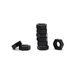 binifiMux 100pcs M2.5-0.45mm Black Hex Nuts Carbon Steel 8.8 Grade
