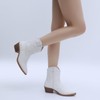 GLOBALWIN White Cowboy Boots for Women Western Charm Fashion Mid