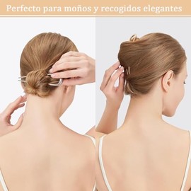 Horquillas de Metal Francesas, Horquillas de Metal Francesa para Todo Tipo de Cabello, Palitos para Moños para Mujer Horquillas en Forma de U, Regalos