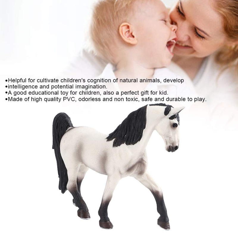 Simulación de Caballo Blanco Modelo Animal Estatua Chico Jugar Regalo