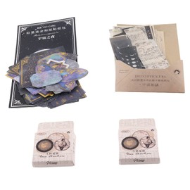 Bruafsir 192Pcs Celestial Stickers Vintage Stickers for Scrapbooking Planet Moon Space Astronomy Stickers Journaling Supplies