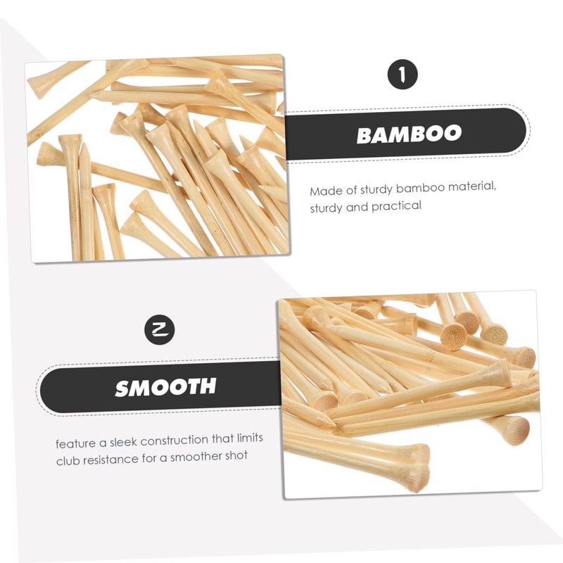 BIUDECO Practical Golf Tees 50pcs Bamboo Ball Markers Long Roll