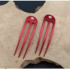 One Anodized Aluminum Matte Finished Three Prong Hair Fork 4.9