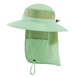 Connectyle UPF 50+ Flap Cap for Toddlers and Kids, Summer, Wide Brim Safari Hat, Sun Hat, mint