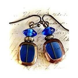 Blue and Bronze Earrings. Jewelry Earrings for Women #3298FE671