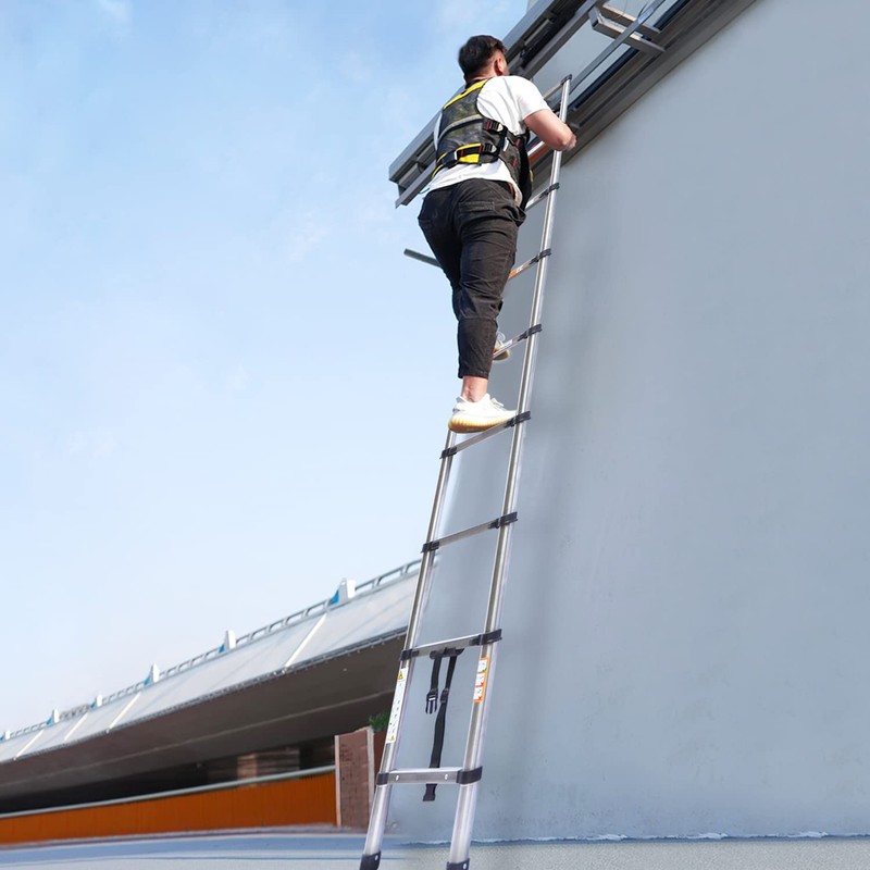 8.5 Ft Stainless Steel Telescoping Ladder Telescopic Extension Ladder Lightweight