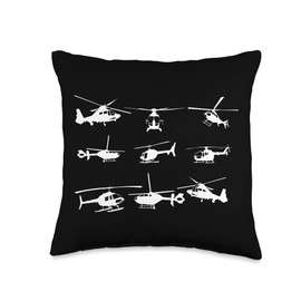 Air Traffic Airscrew Airborne Rotorcraft Fly Gift Helicopters Pilot Aviation Aircraft Flying Airplane Throw Pillow, 16x16, Multicolor