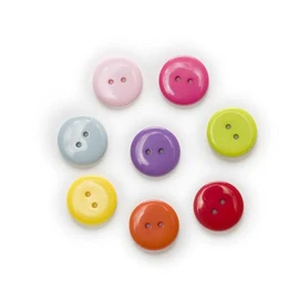20 Pcs Round Resin Buttons for Scrapbooking Apparel Crafts DIY Decoration (Pink, 23mm)