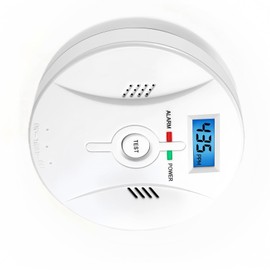 Carbon Monoxide Detector, Digital Display, Test Button, Loud Sound Alarm